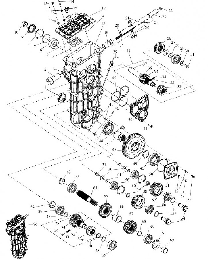Коробка передач к снегоходу Тайга (Нового образца)